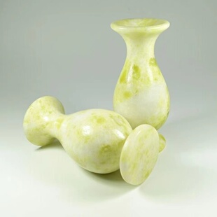 天然石材小号玉石花瓶摆件插画观音羊脂玉净瓶家居客厅装饰品石头