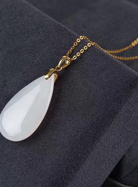 抖音同款冰种玉髓送礼物水滴吊坠