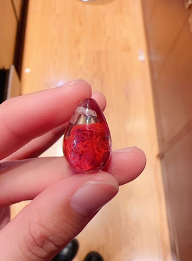 原矿小水滴吊坠透光朱砂吊坠项链挂件饰品礼物