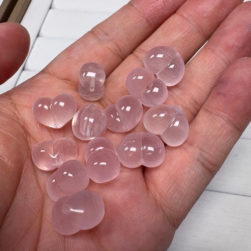 粉晶爱心吊坠纯天然无染色粉水晶吊坠滴溜两用冰体桃花