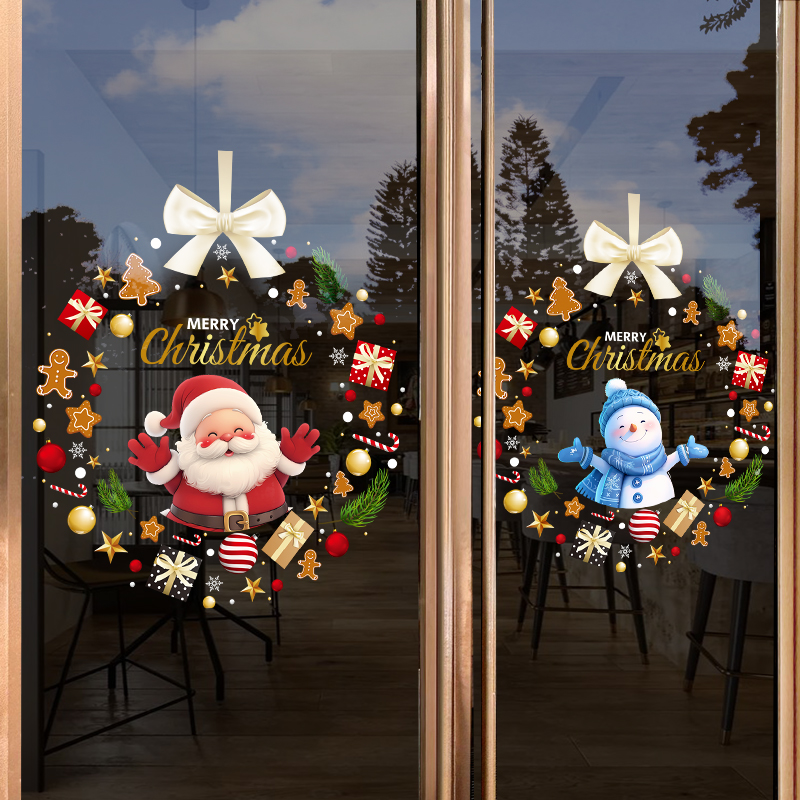 圣诞新年装饰品静电贴纸