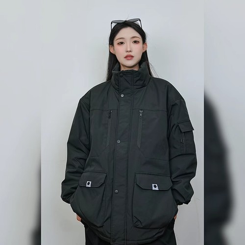 PANMAX/潘·麦克斯25年冬季大码男装潮流休闲宽松时尚中长款棉服