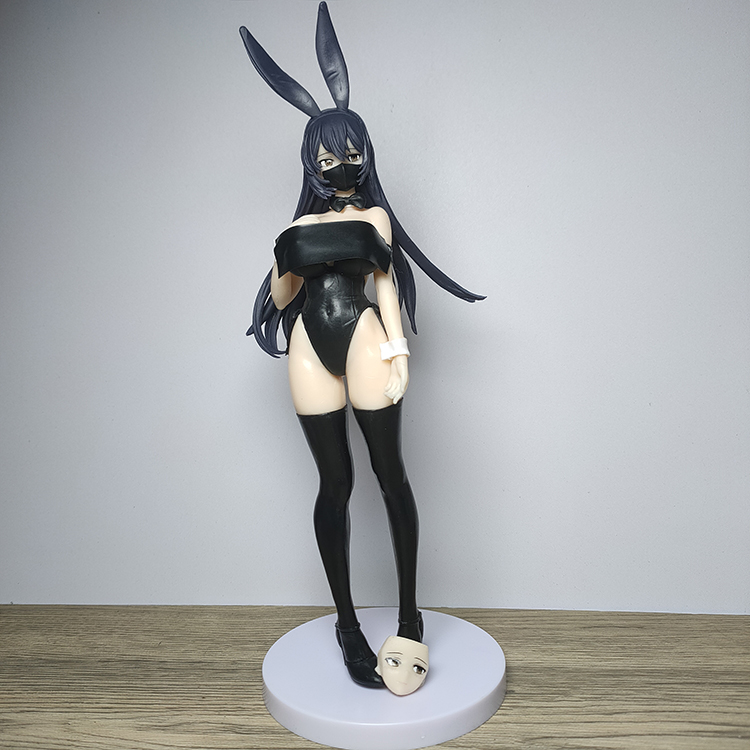 黑色兔女郎后辈手办口罩女孩动漫二次元性感模型玩具桌面机箱摆件