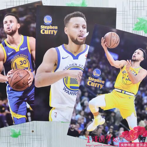 篮球海报NBA勇士队夺冠库里