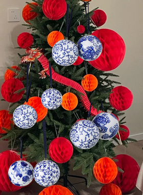 雅之器青花瓷装饰品挂饰橱窗吊球