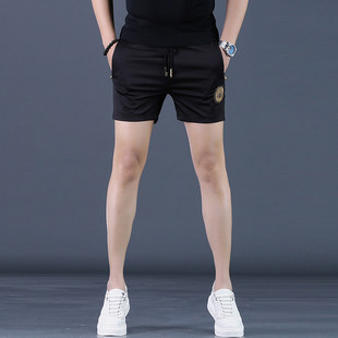 潮牌三分短裤男士冰丝四分裤中裤休闲马裤沙滩裤男款五分裤半截裤