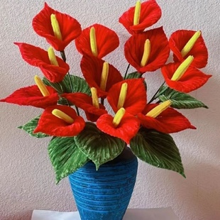 红掌鸿运当头新年扭扭棒手工diy花束材料包加密毛根招财创意摆件