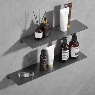 摩恩尔诚卫生间置物架免打孔壁挂浴室镜前一字板化妆品收纳架托架