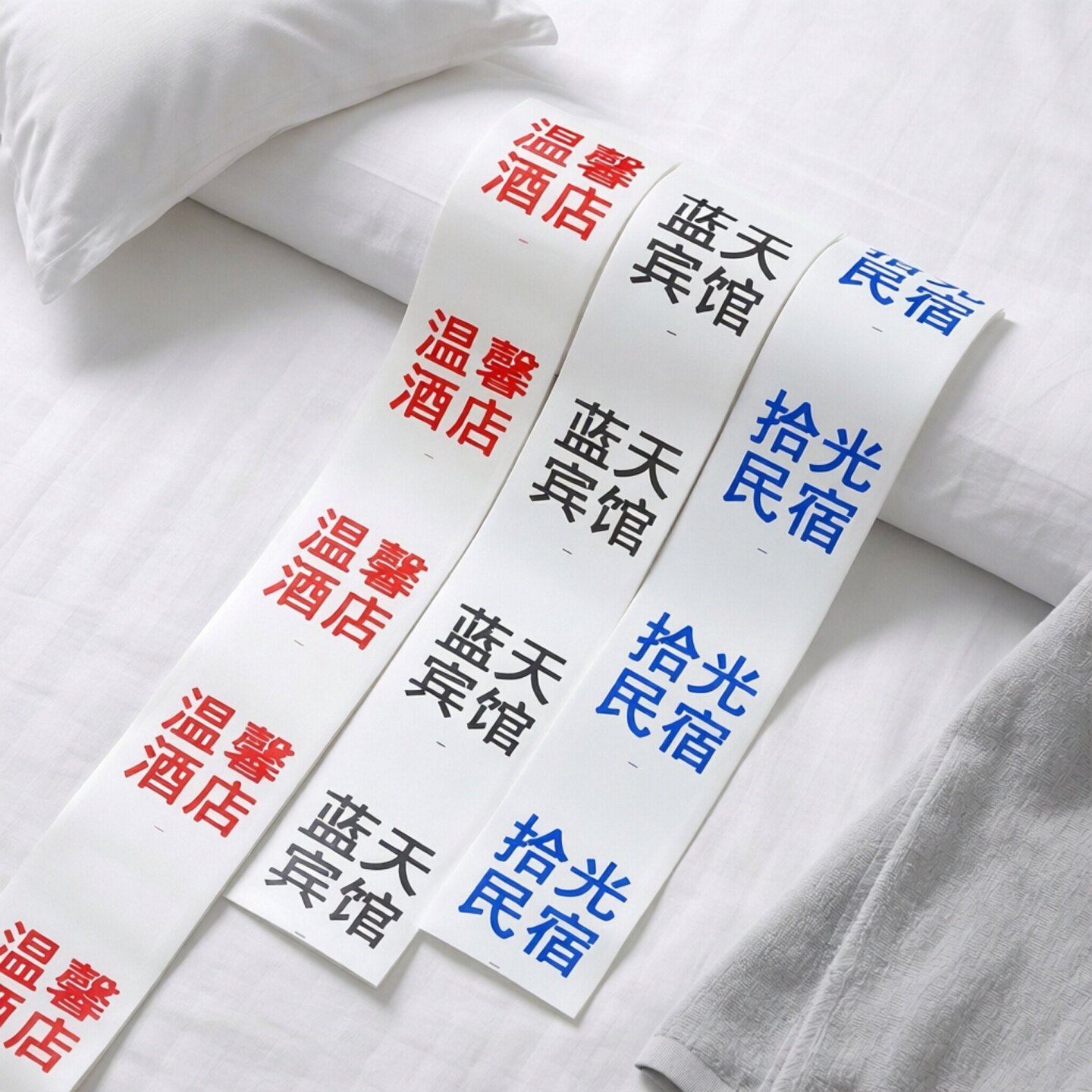 酒店布草标签宾馆民宿床单被套毛巾标识数字区分水洗标耐高温水洗