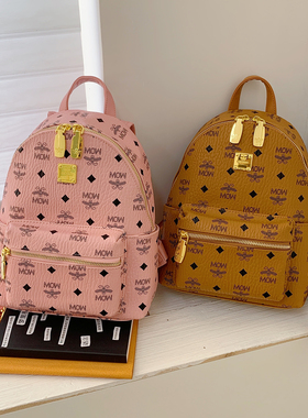 MOW字母印花铆钉双肩包女韩版高级感小众背包通勤包大容量休闲包