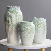 无孔新中式 陶瓷花瓶家居客厅装 饰简约摆件玄关插干鲜花满天星花器