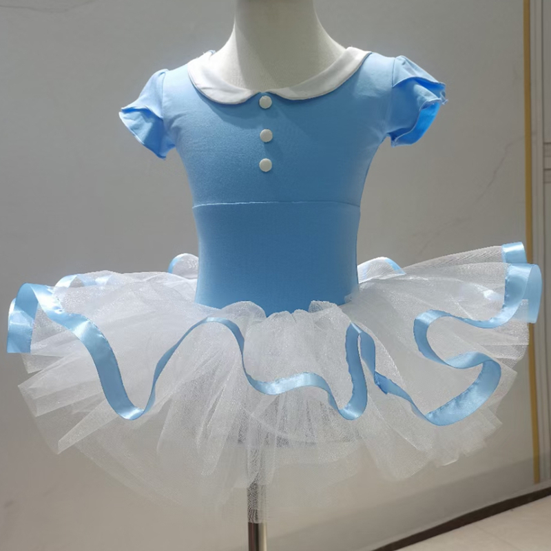 女童娃娃领芭蕾舞纱裙两件套
