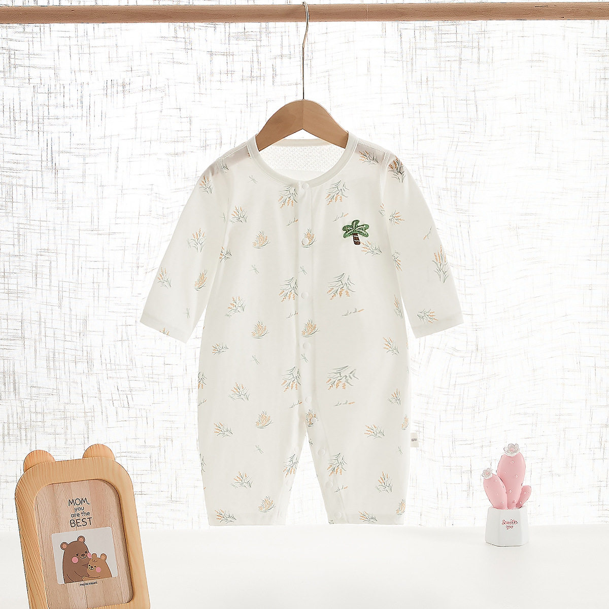 婴儿夏天衣服宝宝连体衣纯棉夏季薄款长袖新生婴幼儿童空调服哈衣