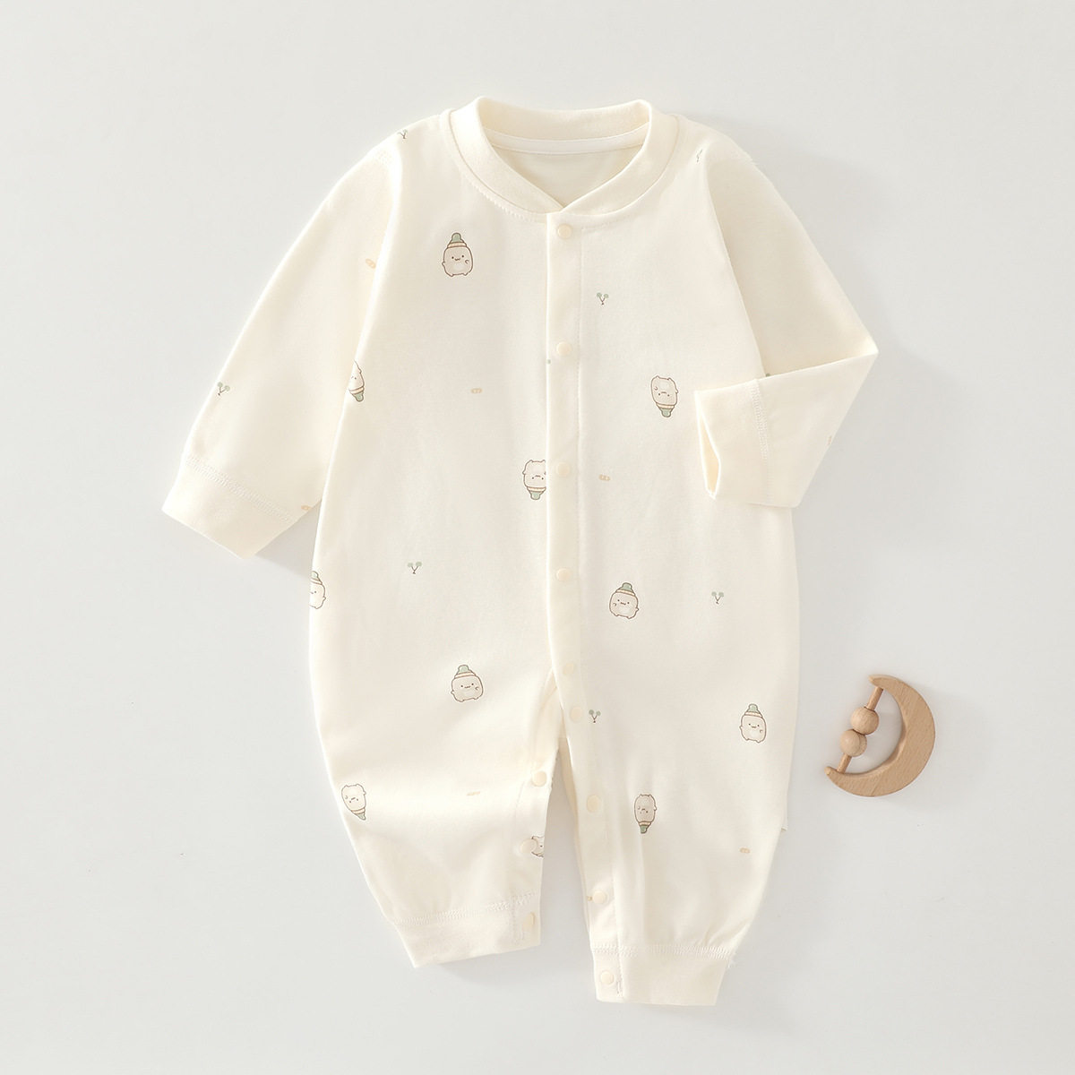 婴儿春秋季连体衣纯棉A类新生儿无骨衣服宝宝哈衣连身衣爬服哈衣