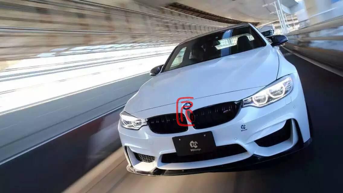 适用于宝马正M4款改装前唇 前铲 F82原车安装3D款碳纤维前唇
