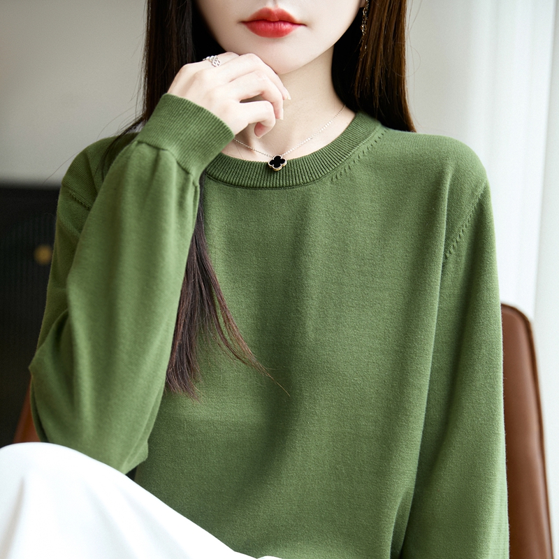 春秋圆领纯棉打底衫上衣