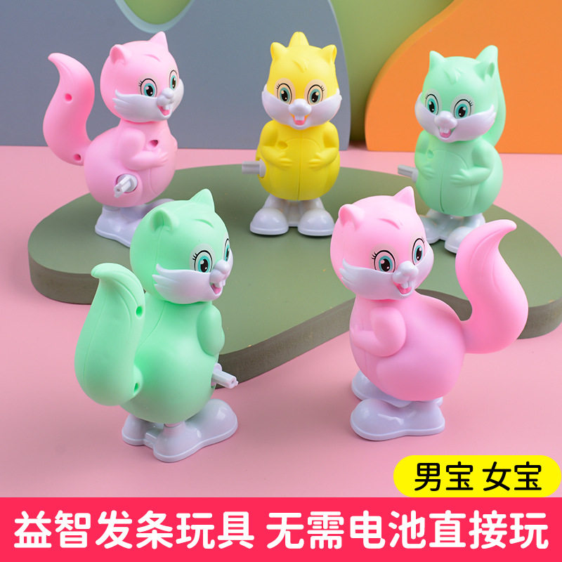 儿童发条上弦跳跳小松鼠宝宝婴儿会跳的小动物益智玩具幼儿园礼物