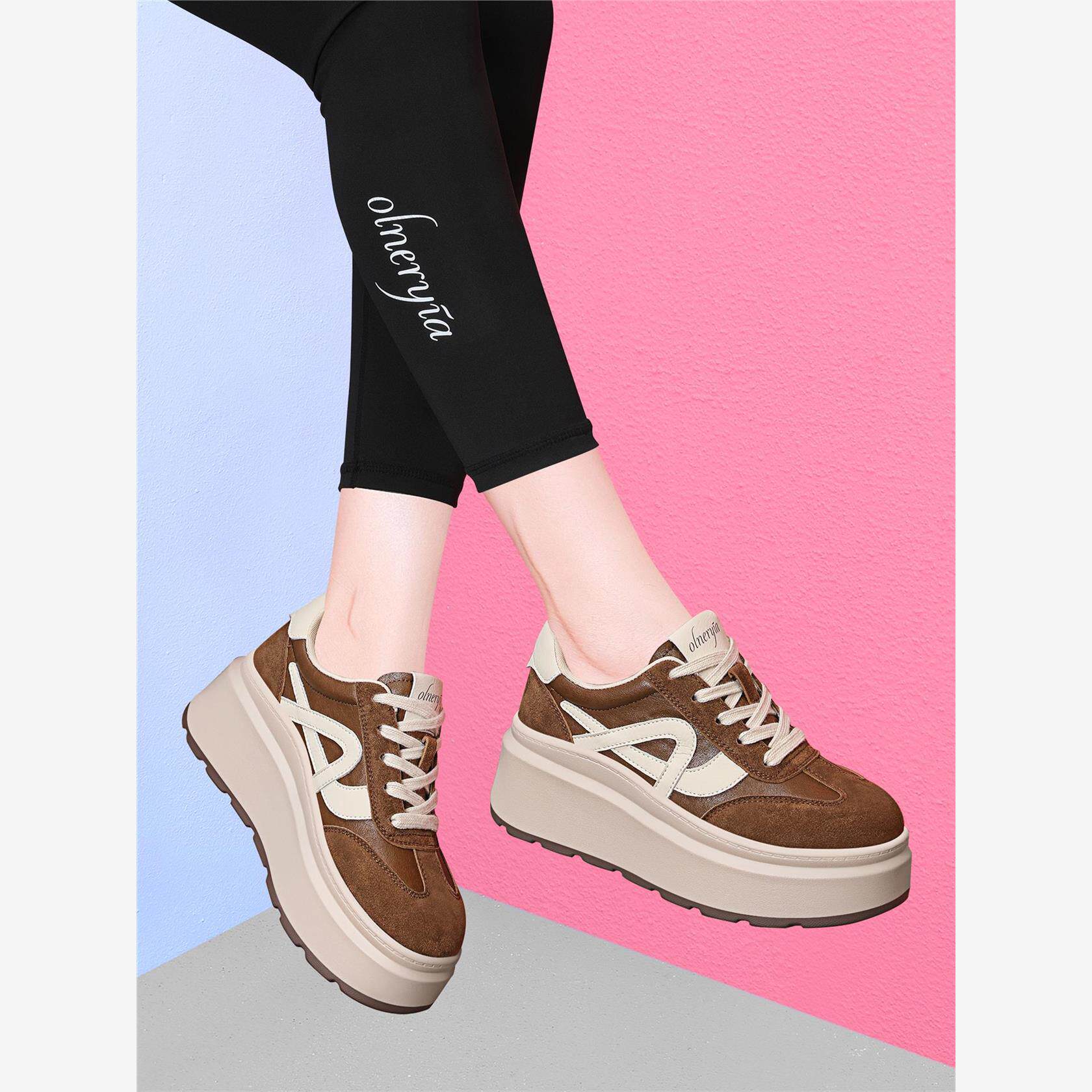 品牌老爹鞋女款2025新款春秋厚底软底不累脚运动休闲板鞋德训鞋子