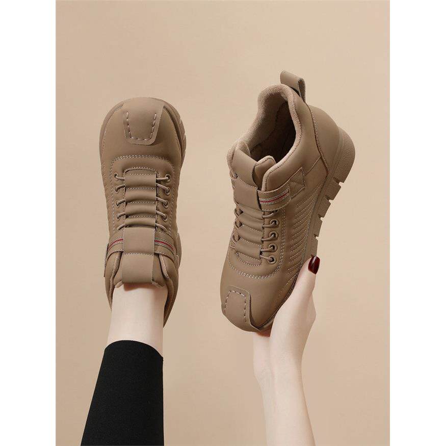 高帮鞋女款软底舒适2026新款春秋季休闲运动跑步鞋冬款加绒棉鞋子