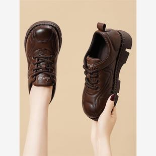 2025春季新款黑色厚底运动面包工作鞋女款不累脚防水防滑厨房鞋子