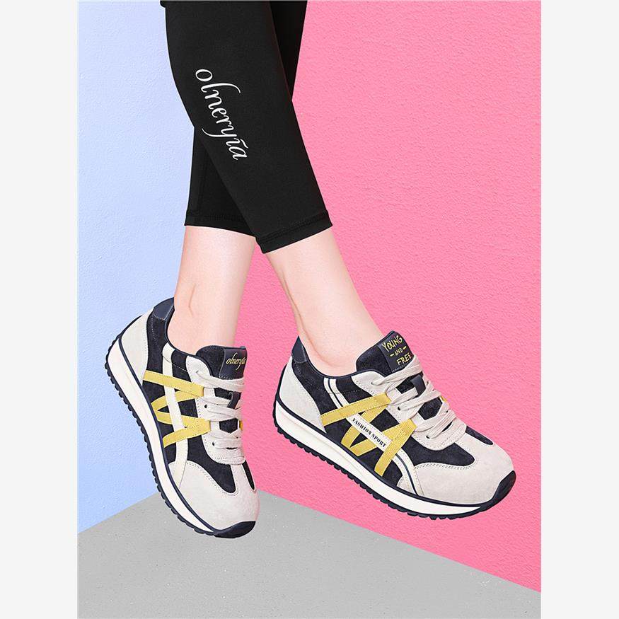 品牌德训鞋女2025新款春秋运动休闲板鞋健步阿甘鞋软底不累脚百搭