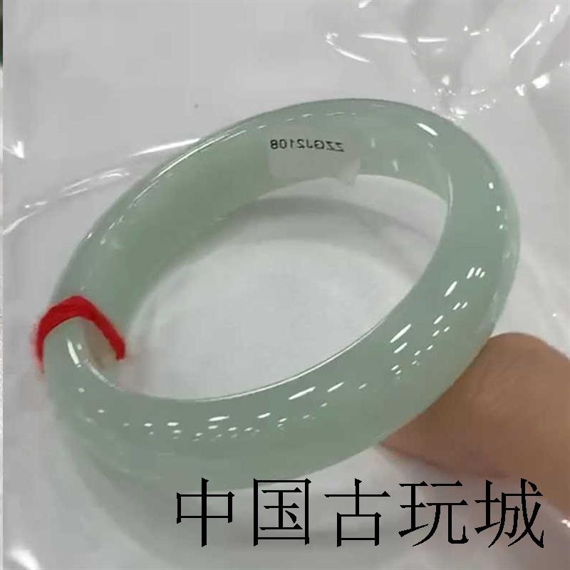 手镯高端冰种阳绿飘花阳绿玉镯白