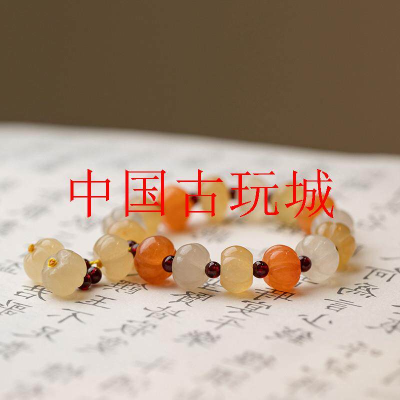 金丝玉彩玉手链女款冰种高级立体
