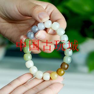 和田白玉多宝手串精选和田玉老型珠手串玉石珠子手串男女同款处理