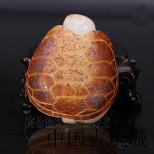 新疆和田玉玄武乌龟手把件男款籽料原石玉把件羊脂白玉龙龟手玩件