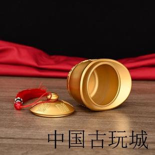 高端避火麒麟元宝盆厨房在东北角化解黄碎石辟壁必火龙罐黄铜摆件