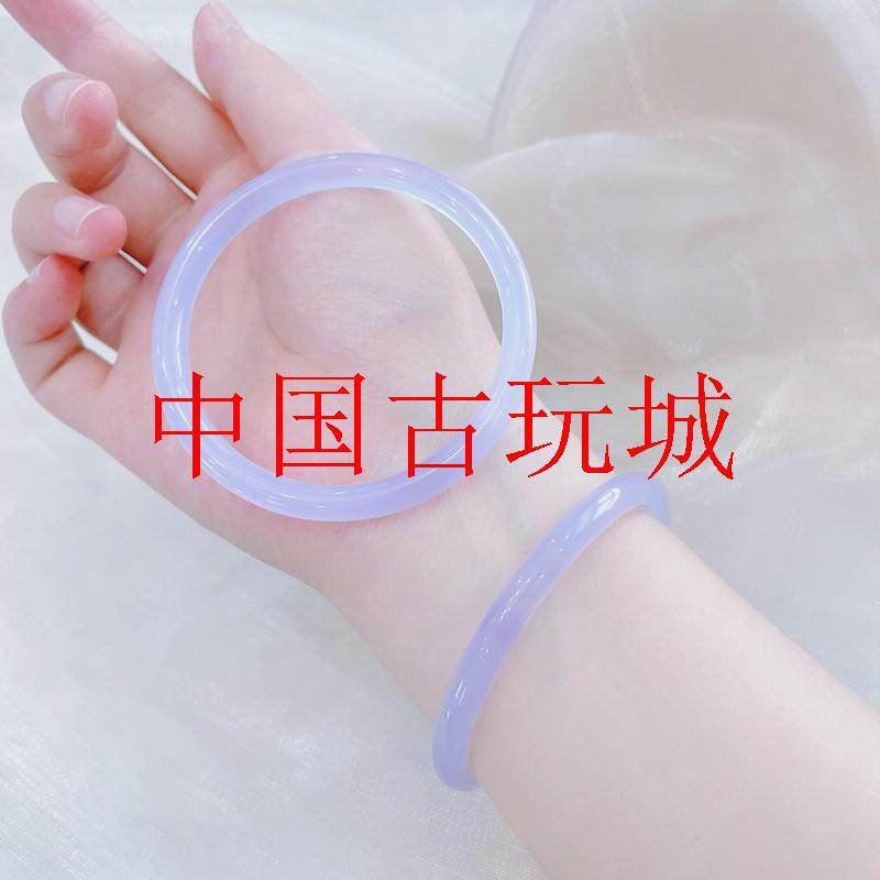 紫罗兰玉髓美人镯芋泥啵啵女款浅紫叮当镯长春花色玛瑙小圆条手镯