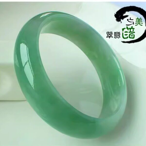 高端老坑翡翠色手镯油青阳绿色飘花处理冰糯种水好玉手镯子男女款