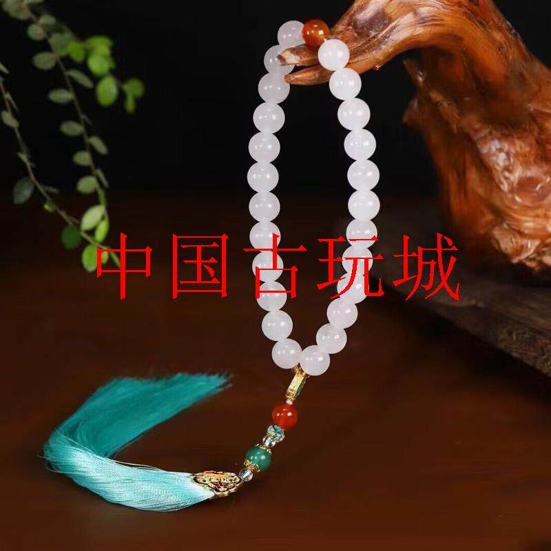 爆款新疆和田玉静心手持古风手串配汉服手链女款籽料羊脂白玉手链