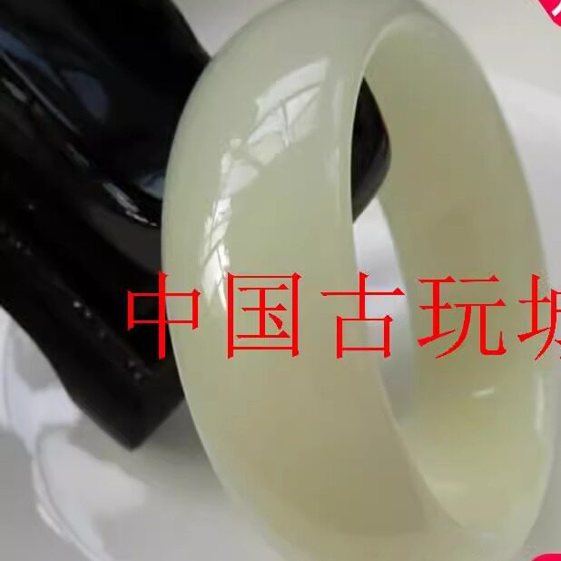 新疆和田玉色手镯羊脂级晴水宽版昆仑白玉手镯高级感时尚百搭女款