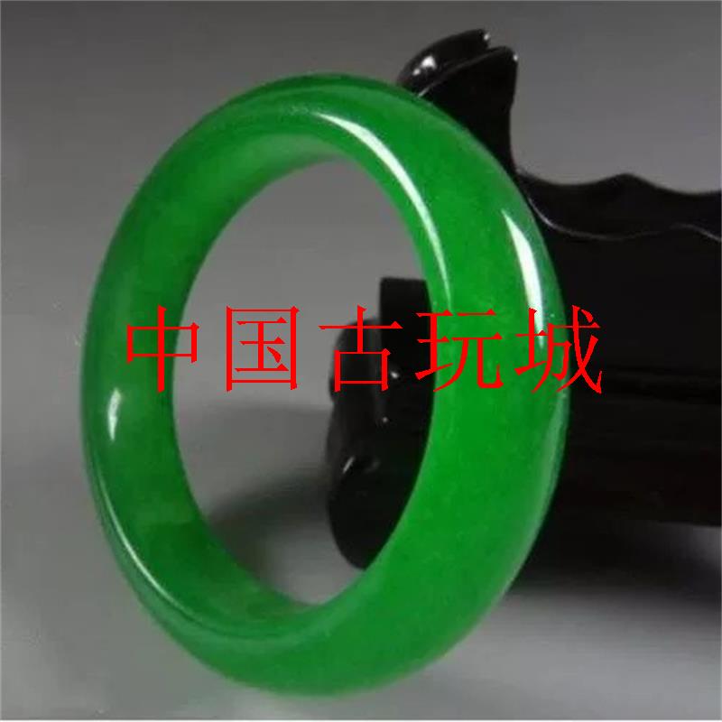 精选缅甸满阳绿细圆条冰种翡翠色手镯高级感全绿玉镯子气质女饰品