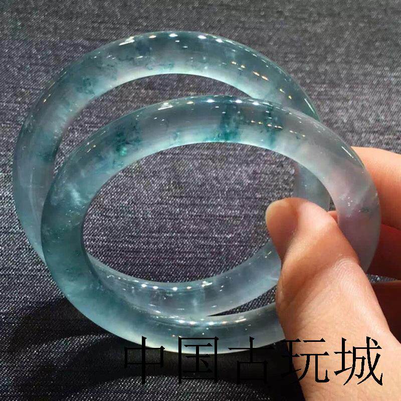 缅甸老坑精选翡翠色七彩飘花玻璃种冰种飘花圆条贵妃淡紫罗兰色玉