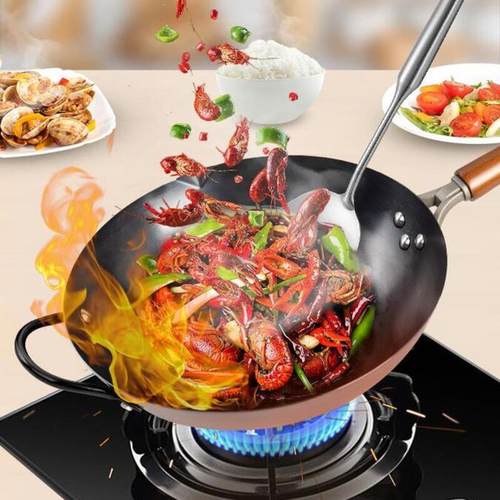 炒锅爱仕达轻量高纯窒氮极铁锅