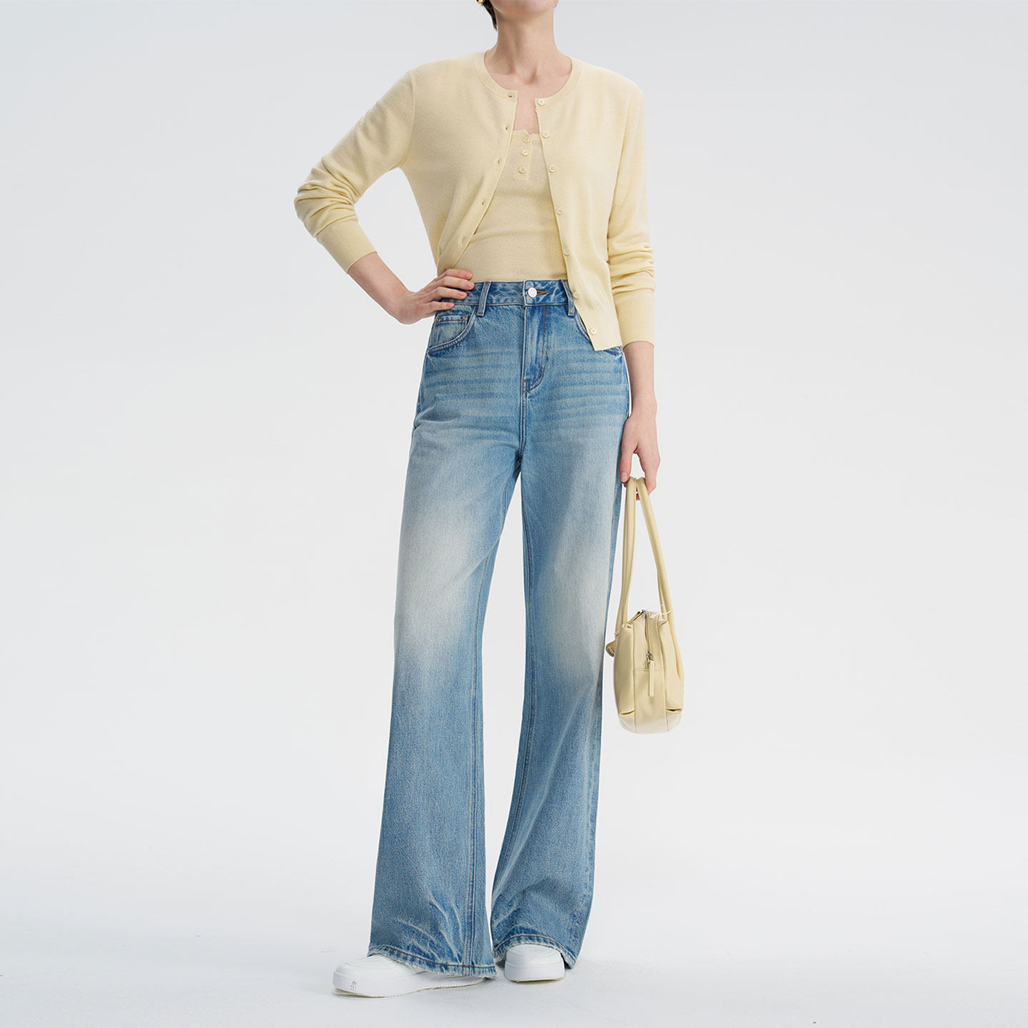 Fluce高腰阔腿牛仔裤女2026春季新款高端遮肉宽松直筒拖地长裤子,女装/女士精品,牛仔裤,淘宝优惠券,粉丝福利购,淘宝优惠卷