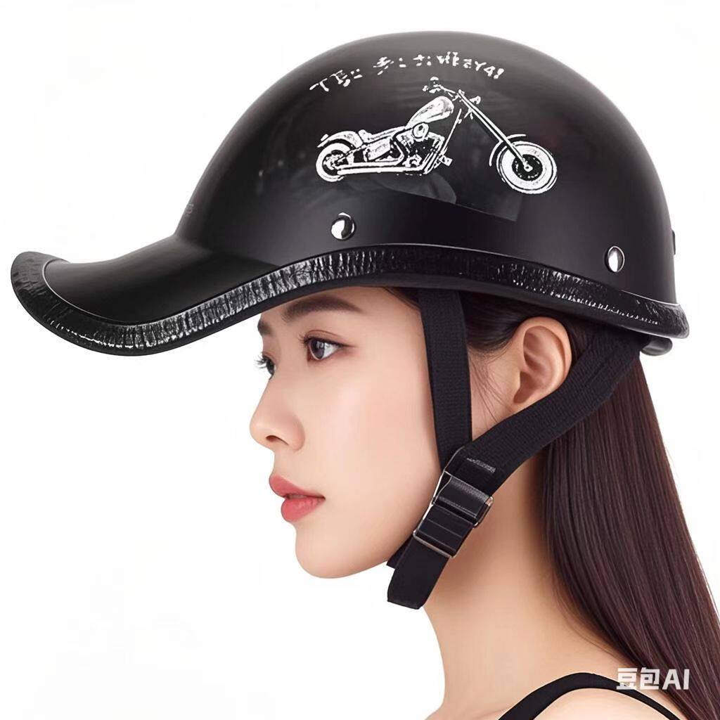 电动车摩托车头盔复古半盔安全防护帽翘盔个性轻便式瓢盔夏盔男女
