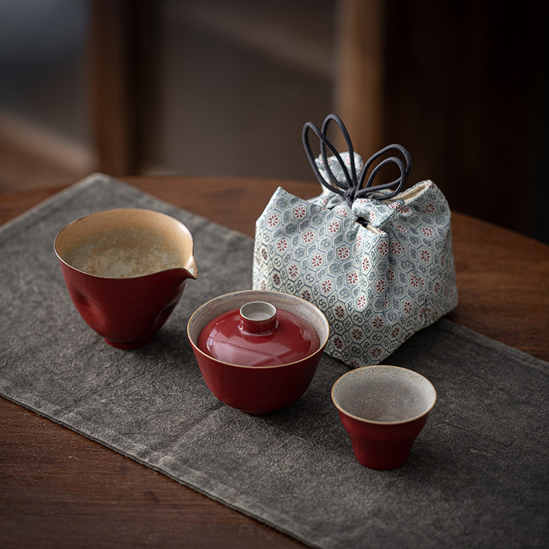 宫墙红旅行小套组盖碗公道杯主人杯花口杯建水果盘全系列茶具,餐饮具,旅行茶具,淘宝优惠券,粉丝福利购,淘宝优惠卷