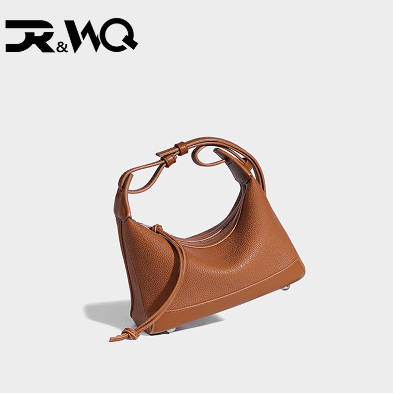 DR&WQ小众精致荔枝纹设计通勤女包新款斜挎包时尚百搭腋单肩包