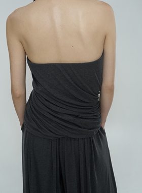 RUNERUHE胶囊系列独立设计师品牌设计师款宽松两穿旋转抹胸上衣