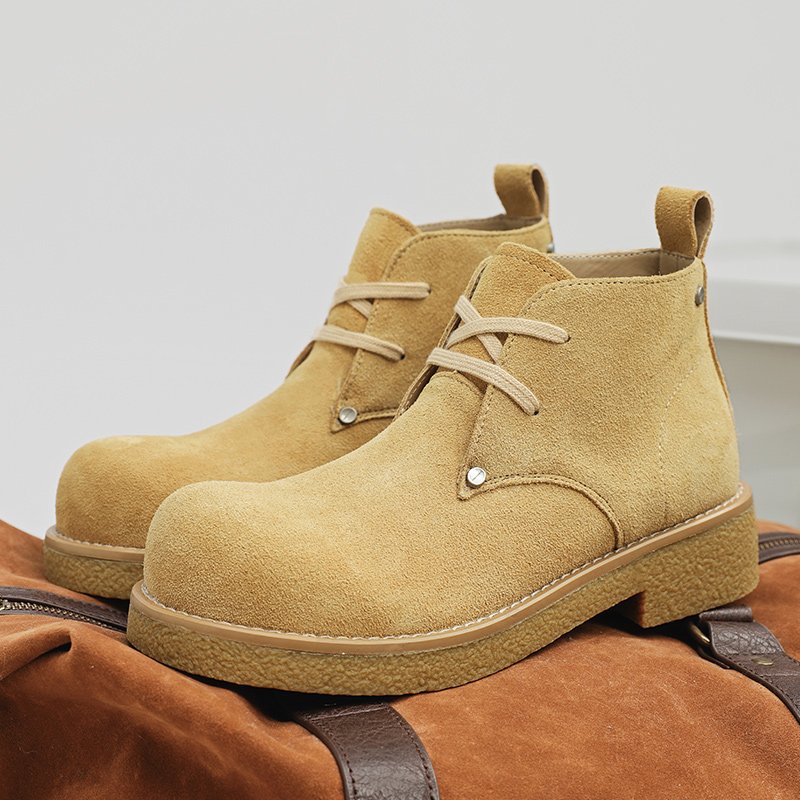 马丁靴男款2024秋季英伦厚底增高