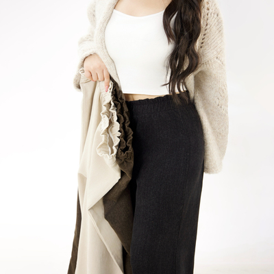 高腰显瘦大码阔腿裤松紧腰直筒裤