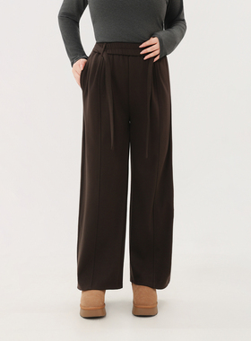 120斤的大杨 胖mm大码小个子毛呢直筒裤女秋冬梨形垂感保暖休闲裤