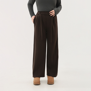 120斤的大杨 胖mm大码小个子毛呢直筒裤女秋冬梨形垂感保暖休闲裤