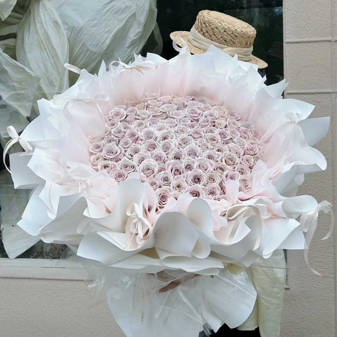 同城送花生日鲜花礼物大花束99朵曼塔玫瑰送女朋友老婆广州深圳