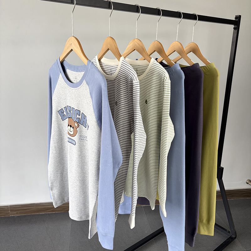 一等童品160-190A类青少年男童秋冬纯棉长袖家居服套装秋衣打底衫