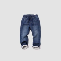 0813 mùa thu sản phẩm mới thoải mái quần jeans cotton bé trai thoải mái trong quần dài cotton cotton bé trai - Quần jean quần jean dầy thu đông cho bé