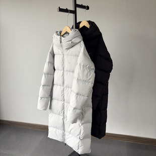 一等童品 高品质加男女款厚鹅绒服青少年学生过膝连帽保暖羽绒服